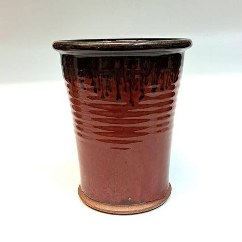 #231005 Utensil Holder Red with Black Accent $22 at Hunter Wolff Gallery